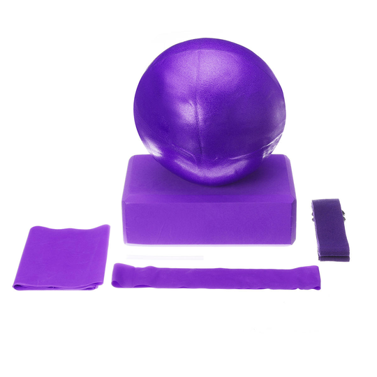 5 Stycke / set Yoga Ball Yoga Tile Stretch Band Spänningsband Latex Resistance Ring Yoga Fitness Equipment Yoga Ball