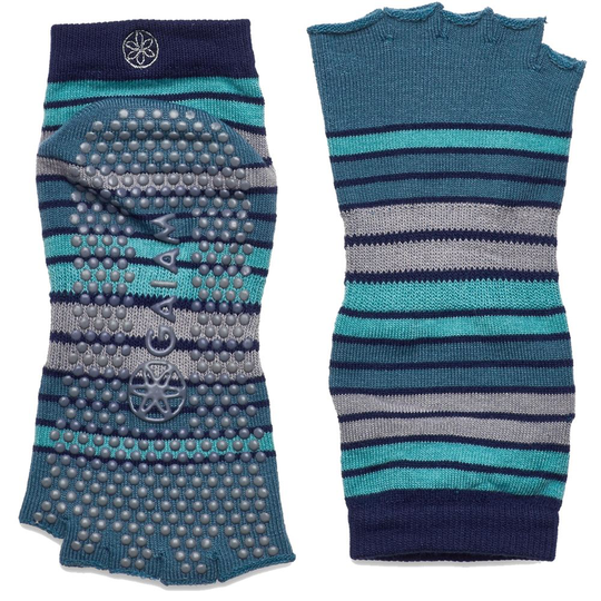 Gaiam Striped Toeless Yoga Socks Skyline