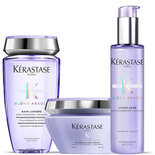 Kérastase Blond Absolu Bain Lumiere Shampoo, Treatment and Masque Trio -hiustenhoitosetti