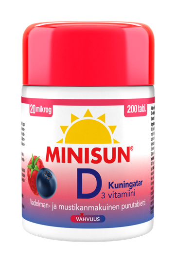 Minisun D-vitamiini Kuningatar 20 mikrog 200 tabl