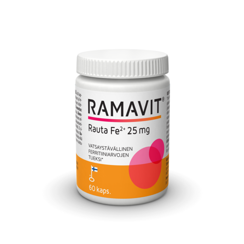 RaMaVit rauta 25 mg + C-vitamiini 60 kapselia