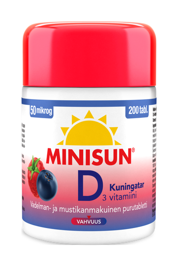 Minisun D-vitamiini Kuningatar 50 mikrog 200 tabl