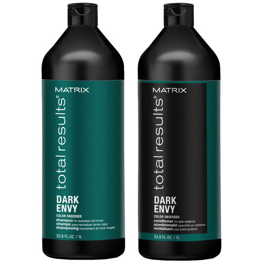 Matrix Dark Envy Colour Correcting Green Shampoo and Conditioner Duo Set For Dark Brunettes 1000ml