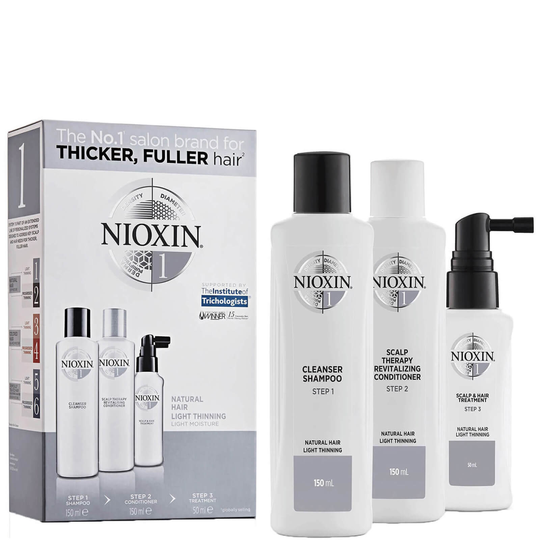 NIOXIN 3-Part System Trial Kit 1 for Natural Hair with Light Thinning -hiustenhoitosetti