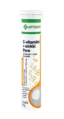 APTEEKKI C-vitamiini + sinkki Pore appelsiini 20 tabl