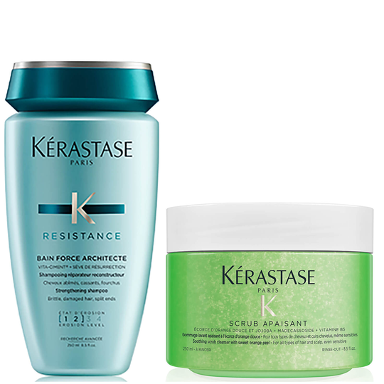 Kérastase Resistance Bain Force and Soothing Scrub Duo 250ml