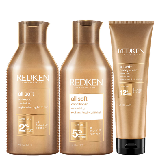 Redken All Soft paksujen hiusten hoitopakkaus (3 tuotetta)