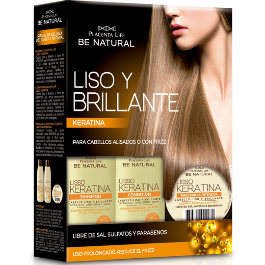Be natural Lisso Keratina Pack Liso Y Brillante 235 ml