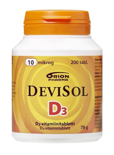 DeviSol D-vitamiini 10 µg 200 tablettia *