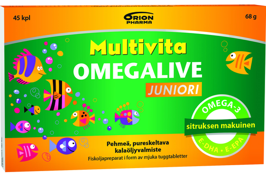 Multivita Omegalive juniori 45 geelitabl
