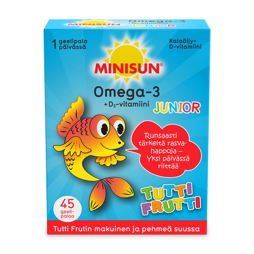 Minisun Omega-3 Junior Tuttifrutti 45 geelipalaa