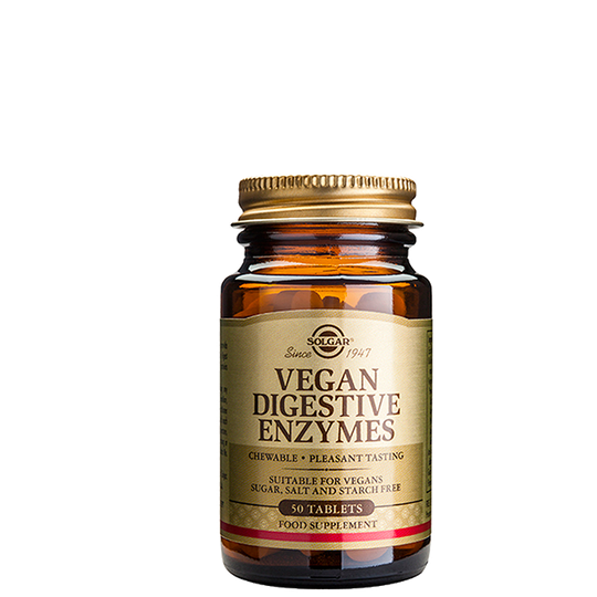 Ruoansulatusentsyymi Vegan , Pureskelutabletti, 50 tablettia