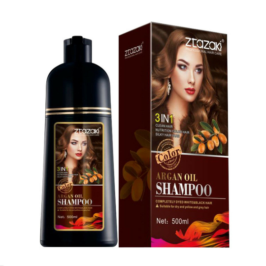 3 i 1 500 ml Natural Argan Oil Shampoo Hårfärgning Omedelbar hårfärgning