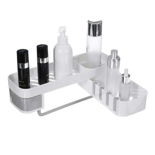 Väggmonterad förvaringsställ Kök Bad Drain Organizer Shampoo Hållare Hylla