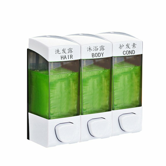 Badrum Triple Shower Gel Body Lotion Conditioner Shampoo Liquid Soap Dispenser