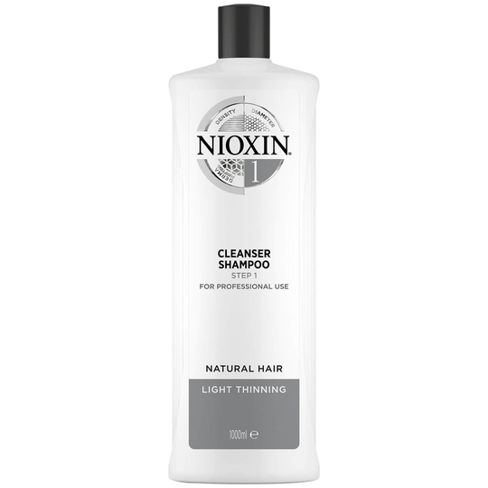 NIOXIN 3-Part System 1 Cleanser Shampoo for Natural Hair with Light Thinning -shampoo, 1 000 ml