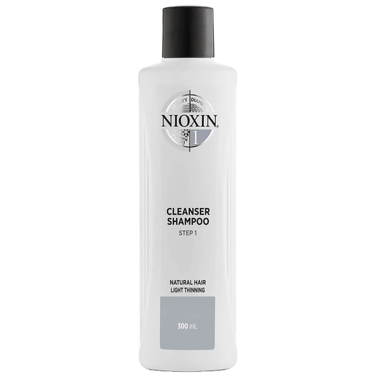 NIOXIN 3-Part System 1 Cleanser Shampoo for Natural Hair with Light Thinning -shampoo, 300 ml