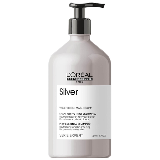 L'Oréal Professionnel Serie Expert Silver Shampoo for Grey, White or Light Blonde Hair -shampoo, 750 ml