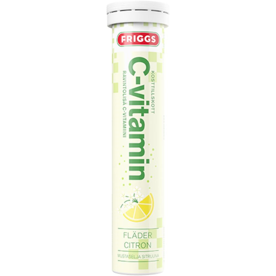 Friggs C-vitamiini 20 poretablettia Mustaselja & sitruuna