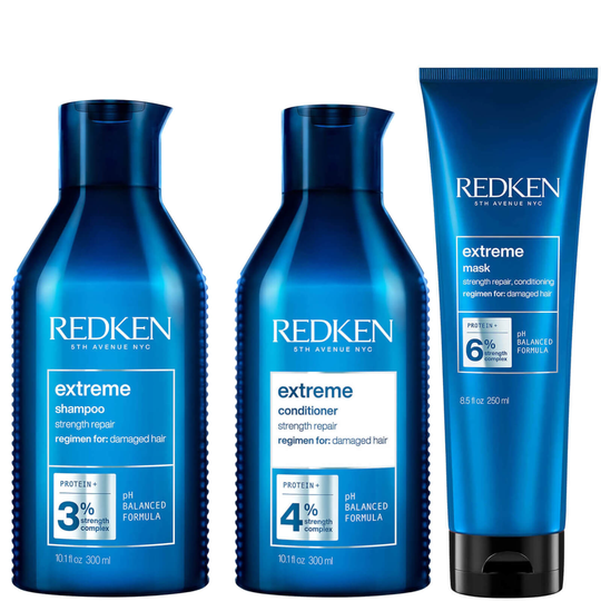 Redken Extreme +2 Repair Pack -shampoo, hoitoaine ja naamio (3 tuotetta)
