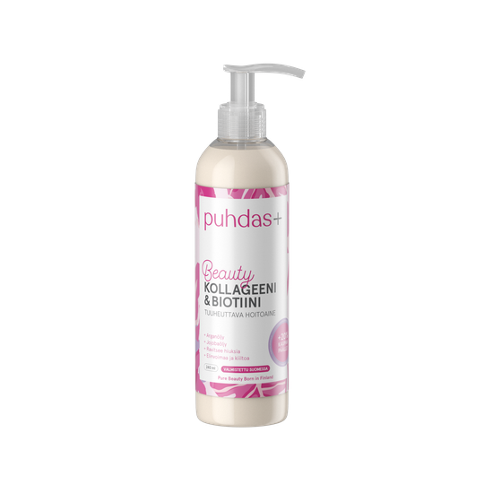 Puhdas+ kollageeni & biotiini hoitoaine 200 ml