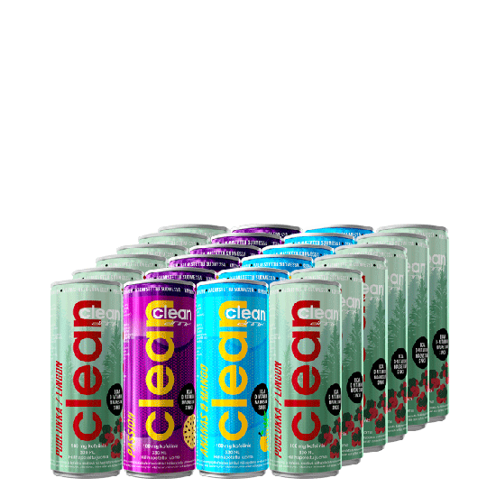 24 x Clean Drink, 330 ml, Eri makuja
