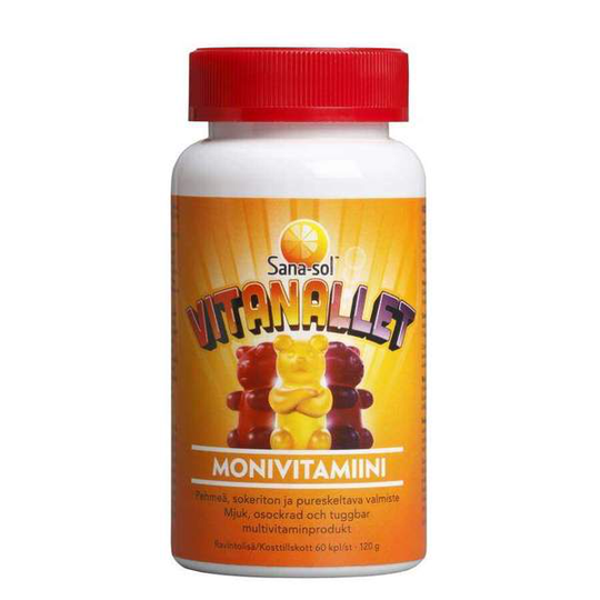 Sana-Sol Vitanallet monivitamiini 120 kpl säästöpakkaus