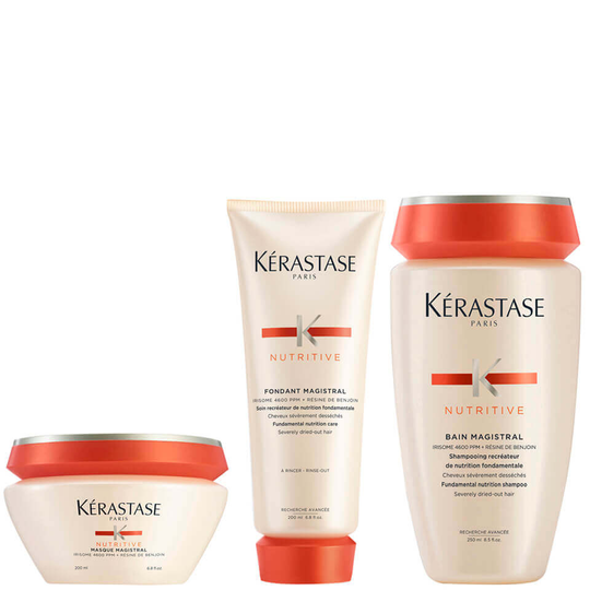 Kérastase Nutritive-setti: Magistral -hoitoaine 200ml, Magistral -shampoo 250ml ja Magistral -hiusnaamio 200ml