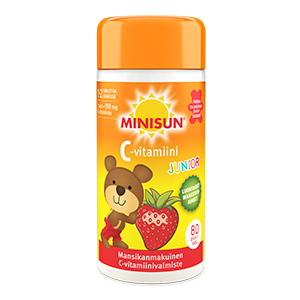 Minisun C-vitamiini Junior Super Nalle 80 purutablettia